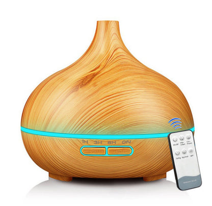 Ultrasonic Aroma Diffuser – 500ml Wood Grain (with Remote)