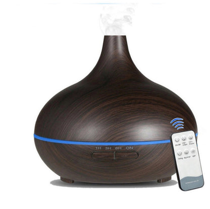 Ultrasonic Aroma Diffuser – 500ml Wood Grain (with Remote)