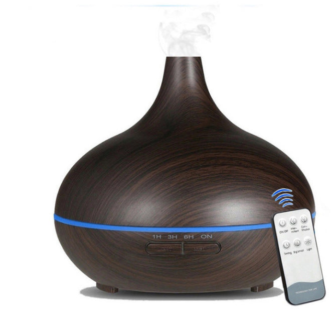 Ultrasonic Aroma Diffuser – 500ml Wood Grain (with Remote)